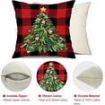 thumbnail image 6 of Christmas Pillow Covers 18x18 Inch Set of 2 Christmas Tree Decorative Black Red Buffalo Plaid Throw Pillows Winter Christmas Decor for Home Couch 37, 6 of 6