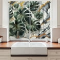 thumbnail image 3 of Ambesonne Monstera Kitchen Curtains, Abstract Mid Century Boho, 55"x24", Dark Green Dimgray, 3 of 3