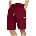 thumbnail image 2 of ZXLBBD Mens Cargo Shorts Trend Athleisure Micro Elastic Quarter Pants Casual Outdoor Comfort Daily Wear, 2 of 6