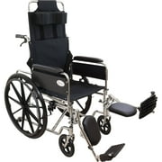 Roscoe Medical R-Series Reclining Wheelchair, 18" Seat with Elevating Legrests, 250 lb Capacity