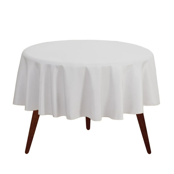 Mantel redondo Gee Di Moda, 229 cm, blanco, para mesa de 76 a 152 cm