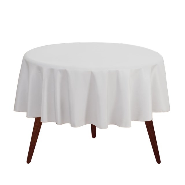 Mantel redondo Gee Di Moda, 229 cm, blanco, para mesa de 76 a 152 cm