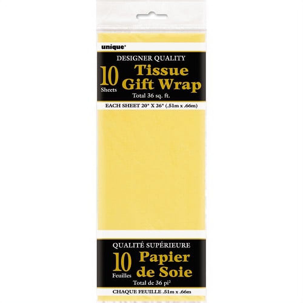 Unique Tissue Sheets 20x26 10pc Yellow 