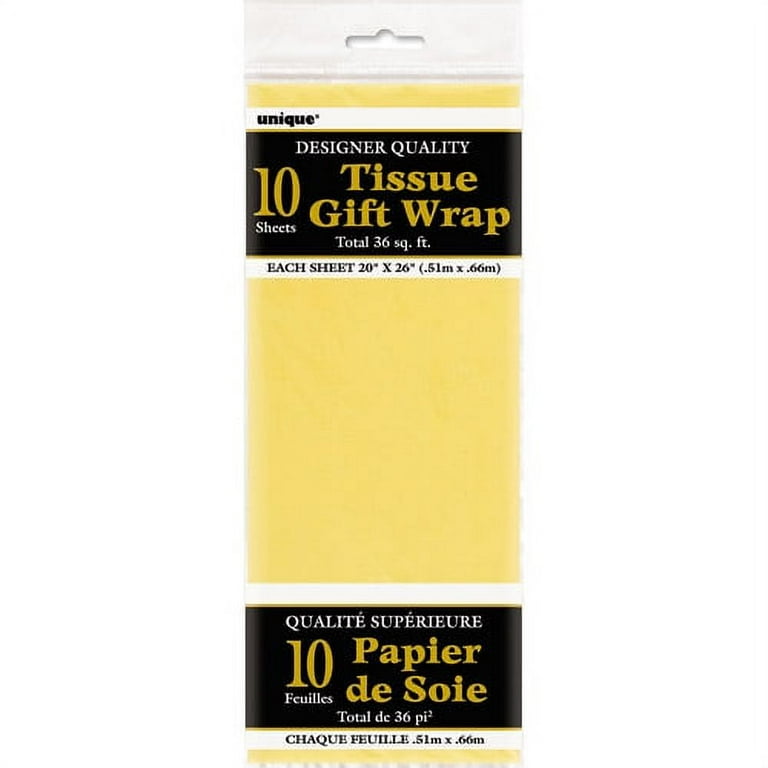 JAM Paper Tissue Paper 26 H x 20 W x 18 D Yellow Pack Of 10 Sheets