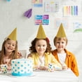 thumbnail image 3 of EeaseMX 12 sombreros de fiesta de cono con purpurina, sombreros triangulares de cumpleaños para decoraciones de fiesta de niños y adultos (dorados), 3 of 8