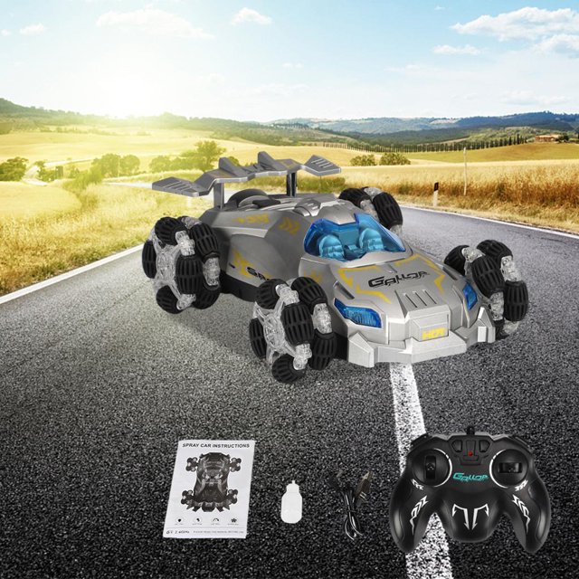 2.4G RC Car 1/12 con luces y música para , , carreras Plata Hugo Coche RC para niños