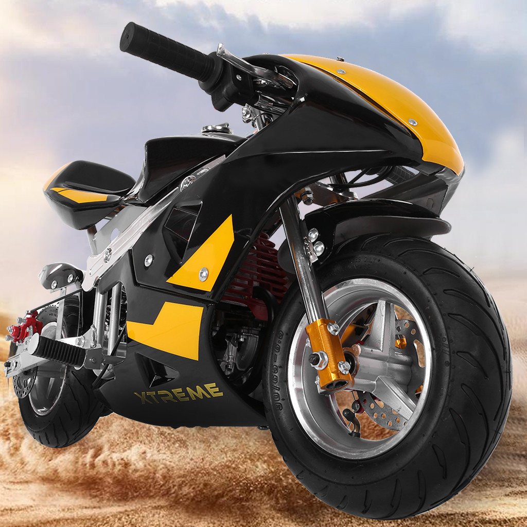 49cc Motorcycle Bike for Kids US Stock Mini Gas Power Pocket Bike Motorcycle 49cc 4-Stroke Engine Off Road Motorcycle Mini Pocket Bike for Kids and Teens 13 Years and Older