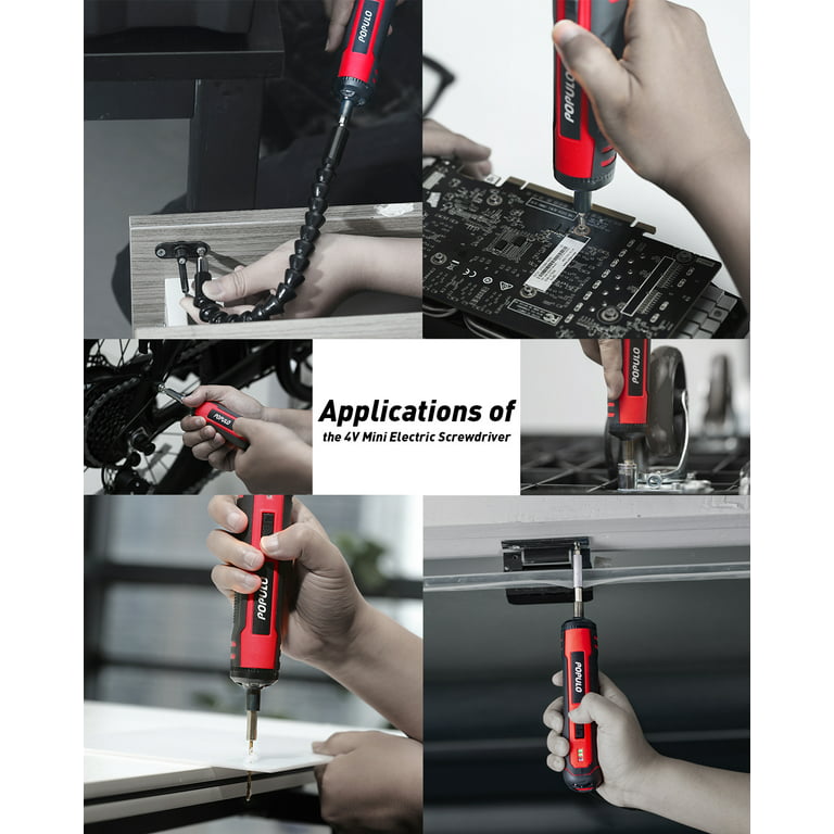 WORKSITE 4V Max Mini Screwdriver Set 41Pcs Repair Screwing Battery  Rechargeable Cordless Screwdriver Kits