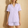 thumbnail image 2 of BOOMNY Womens Pajama Sets 2 Peice Pjs Set for Women Soft Short Sleeve Buttons Sleepwear Tops Shorts Homewear Loungewear Sets, 2 of 4