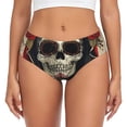 thumbnail image 1 of Fotbe Gothic Skull With Roses Calzones Estampados para Mujer – Ropa Interior de Algodón, Cómoda, Suave y Elástica-X-Small, 1 of 6