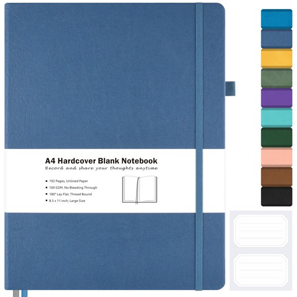 Cuaderno de bocetos MALEDEN A4 tapa dura 21x29.7 cm azul marino