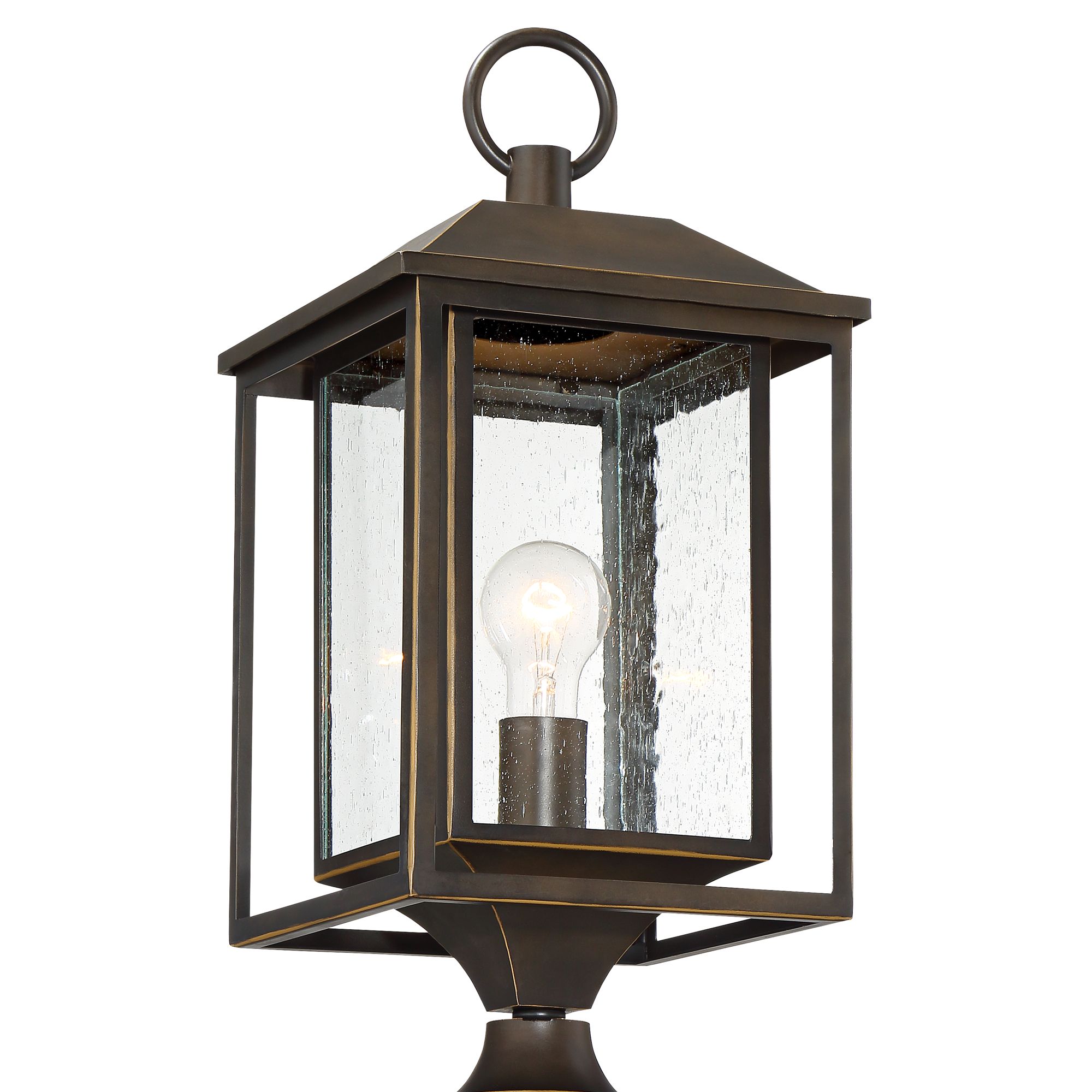 John Timberland Califa Vintage Mission Outdoor Post Light Bronze 21 1/2" Textured Glass for Exterior Barn Deck House Porch Yard Patio Home Outside
