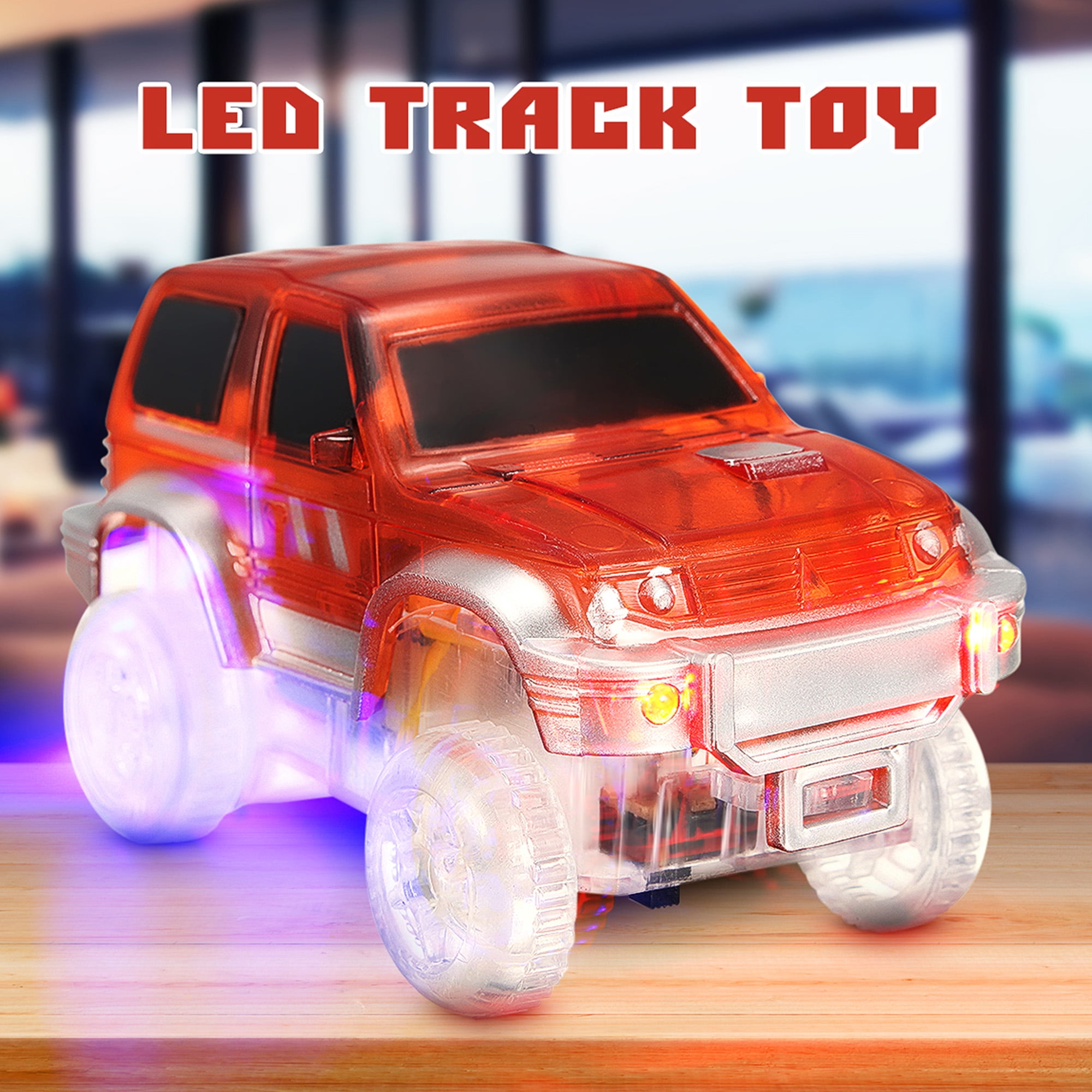NK 4 Pack LED Light Up Mini Car Toys for Electronics Flashing Lights