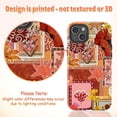 thumbnail image 3 of Vintage Postage Phone Case, Orange Botanical Stamp Collage Floral Retro Scrapbook Aesthetic Cover for iPhone 17 16 15 14 13 12 11 Plus Pro Max Mini, 3 of 5
