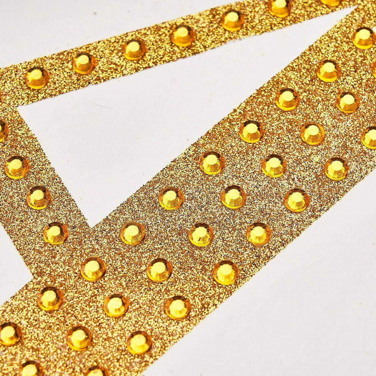 Self Adhesive Glitter Alphabet Stickers, 8 Sheets Glitter Crystal  Rhinestones Alphabet Letter Stickers A to Z Letter for Grad Cap and  Handicraft Art 
