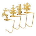 thumbnail image 3 of 4 soportes multiusos para calcetines navideños y guirnaldas de chimenea con forma de copo de nieve y muñeco de nieve. oro, 3 of 9