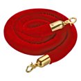 thumbnail image 1 of Unique Bargains 5 Feet Red Velvet Stanchion Rope, Crowd Control Barrier Rope with Snap Hook, Golden, 1 of 6