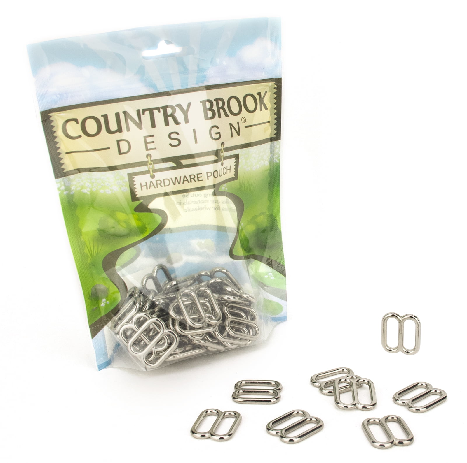 50 Country Brook Design® 1/2 Inch Metal Round Wide-Mouth Triglide Slides 