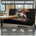 thumbnail image 4 of FOR U DESIGNS Frog American Flag Print 2 Pcs RV Dinette Cushion Covers Comfortable RV Couch Cover Stretch Sofa Furniture Protector Loveseat Chair Cover for RV Camper Car Bench, 4 of 7