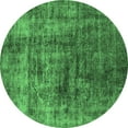 thumbnail image 1 of Ahgly Company Indoor Round Solid Emerald Green Modern Area Rugs, 5' Round, 1 of 4