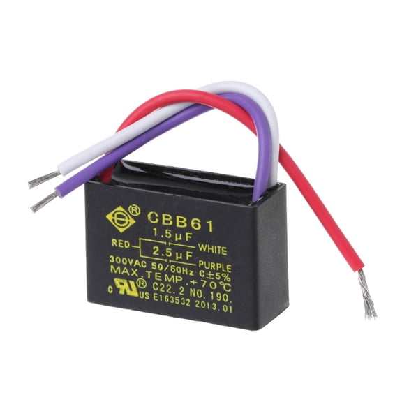HEMLBOYW Black CBB61 1.5uF 2.5uF 3 Wires 250V 50/60Hz Capacitor For Ceiling Fan
