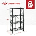 thumbnail image 4 of Origami 4 Pack 4 Tier Folding Garage Shelves Heavy Duty Shelving w/ Wheels, 4 of 8