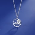thumbnail image 2 of EUEAVAN Silver Letter Mama Flower Pendant Necklace Stainless Steel Jewelry, 2 of 6