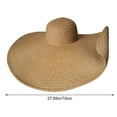 thumbnail image 5 of Vjnyvs Oversized Beach Straw Hat for Women, Extra Large Wide Brim Visor Hats Handmade Roll Up Floppy Sun Hat Summer Beach Cap for Women Travel, 5 of 7