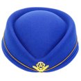 thumbnail image 3 of Stewardess Hat Retro Flight Attendant Hat Air Hostess Cap Cosplay Costume Uniform Cap, 3 of 4