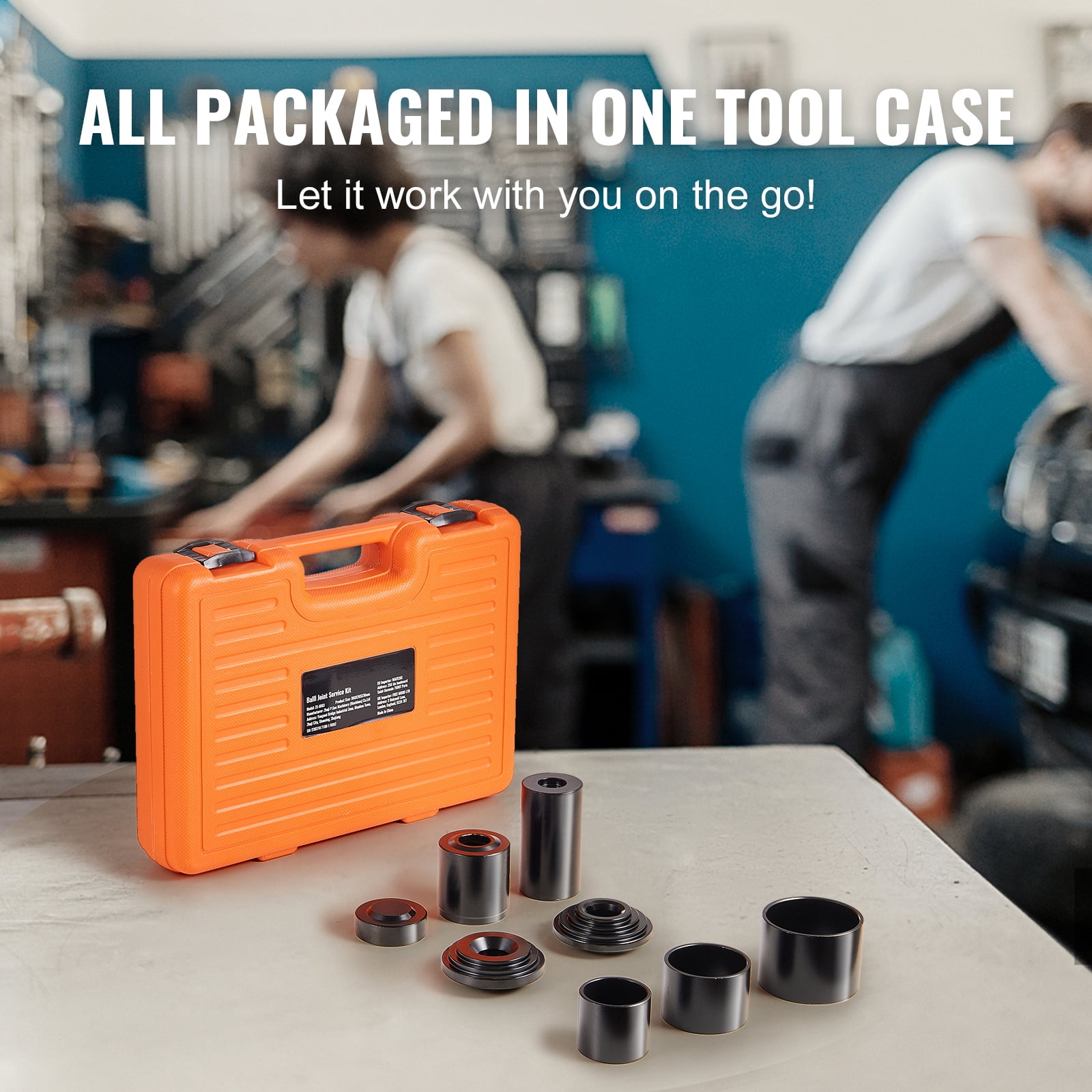 KFFKFF Ball Joint Press Kit, 10-Piece Set, C-Press Removal & Installation Tools, Suitable for Majority of 2WD & 4WD Vehicles, Durable Auto Repair Equipment,Orange