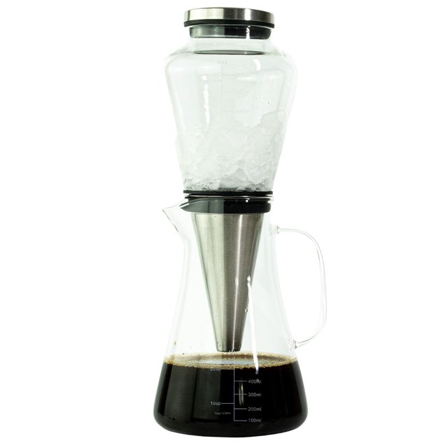 Cafe Crush Club - Cafetera de café con gotero de hielo - Jarra de vidrio de borosilicato endurecido