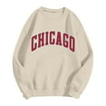 thumbnail image 5 of Women's Sweatshirts 2025 Chicago Sweatshirt Trendy Casual Crewneck Pullover Tops Streetwear Sweatshirt for Women, 5 of 6