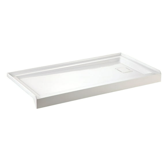 Aqua Eden Dominica Right Drain 60" x 32" Single Threshold Rectangular Shower Base, White