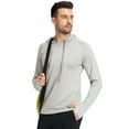 thumbnail image 4 of Satankud Men's UPF 50+ Long Sleeve Sunscreen Hoodie UV Sun Protection Hoodie with Thumbholes for Workout Fishing Hiking Sports Long Sleeve Hoodie Light Grey L, 4 of 7