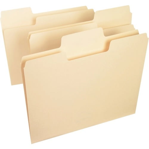 Smead SuperTab File Folders Letter - 8 1/2' x 11' Sheet Size - 3/4' Expansion - 1/3 Tab Cut - Top Tab Location - Assorted Position Tab Position - 14 pt. Folder Thickness - Manila - Manila - 1.54 oz