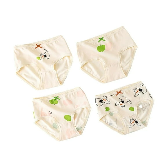 XBASW 2-10 Years Girls Cotton Briefs Underwear for Baby Toddler Soft Panties Comfort Triangle Shorts for Kids 4PCS