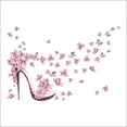 thumbnail image 1 of Advancent Adhesivo de pared Rosa mariposas tacones papel tapiz liso extraíble dibujos animados de doble cara accesorio plano extraíble para el hogar Decoración del hogar Advancent HA075208-00, 1 of 6