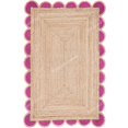 thumbnail image 1 of Tapis en Jute Festonné (Rose, 2x5 ft), 1 of 8