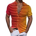 thumbnail image 1 of BOBOGOJP Button-Up Shirt for Men Button Down Short Sleeve Printed Shirts,Orange L, 1 of 4