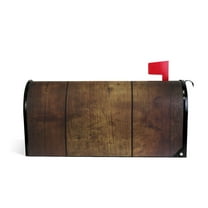 Yayeee Mailbox Cover Magnetic Standard Size Post Box Cover Wrap Decor, Wood Grain