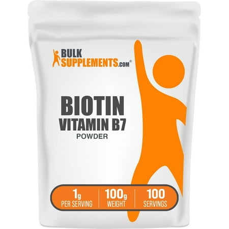 BulkSupplements Biotin Powder - Vitamin B7, 10mg per Serving - 100 Grams (3.5 oz) - 10000 Servings