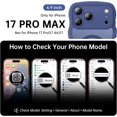 thumbnail image 7 of 3 in 1 Magnetic Wavy Case for iPhone 17 Pro Max 6.9", Matte Protective Case with Screen Protector and Wrist Strap,Deep Blue, 7 of 7