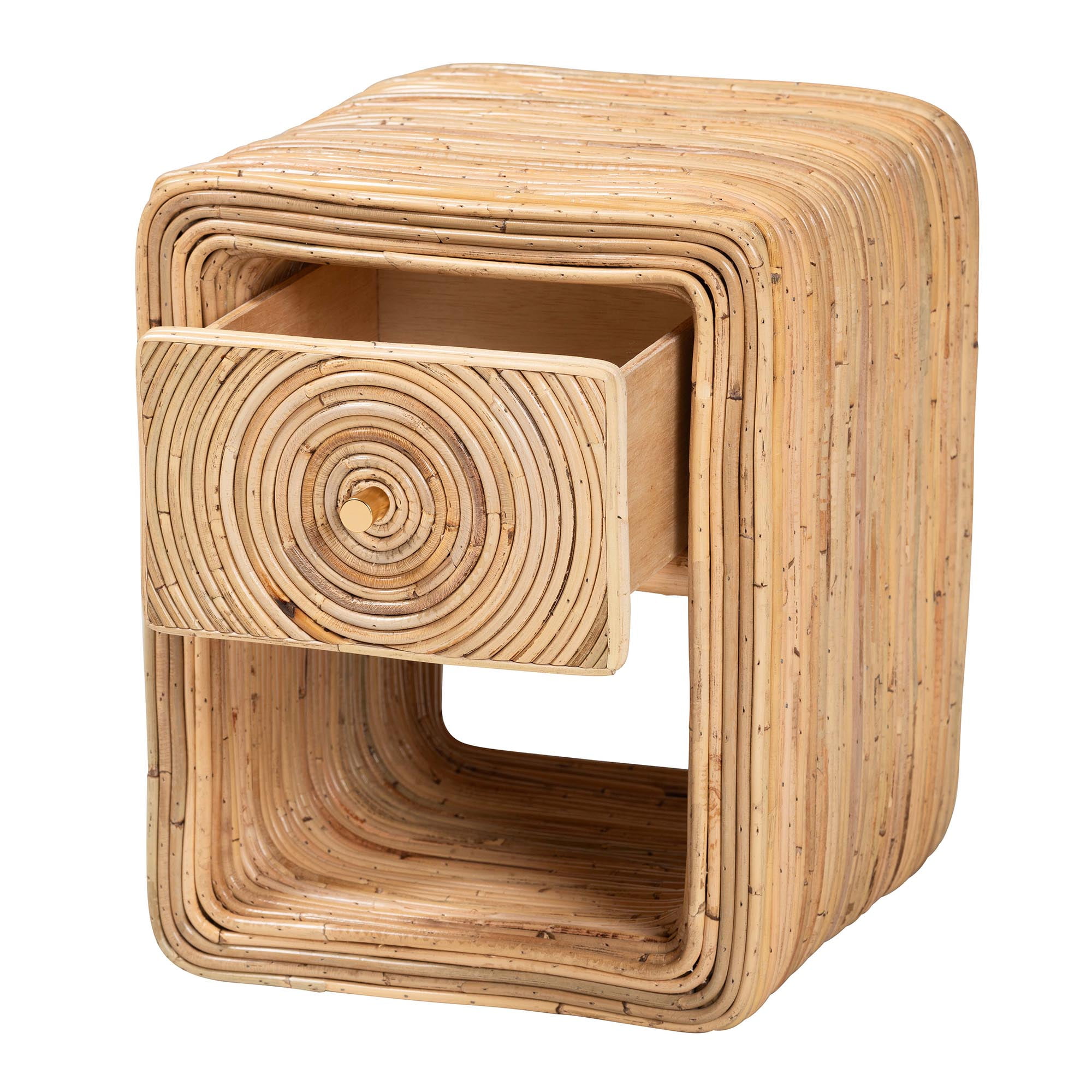 bali & pari Rosina Boho Nightstand, 1-Drawer, Natural