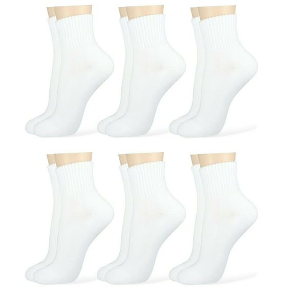 Jefferies Socks Womens Socks, Sport Quarter Seamless Lightweight Cotton Ankle Socks, 6 Pairs