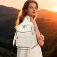thumbnail image 3 of PU Leather Backpack Purse for Women , 12.6X9.84 inch Convertible Backpack, 2 in 1 Shoulder Crossbody Bag, Multipurpose Design Handbag, Multi Zipper Casual Daypack, Fashion Travel Backpack Handbag, 3 of 4