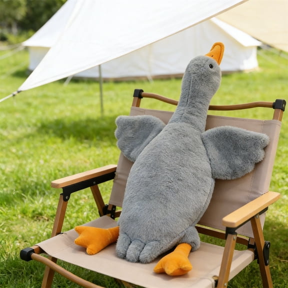 Meitianfacai Gray Goose Stuffed Animal, Long Body Hugging Pillow, Comforting Sleep Companion Toy, Soft Cuddly Decorative Friend, Stress Relief ie