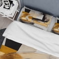 thumbnail image 4 of Designart "Glamorous Art Deco Abstraction IV" Abstract Bedding Covert Set - Modern Black Transitional Bed Set With 2 Shams, 4 of 6