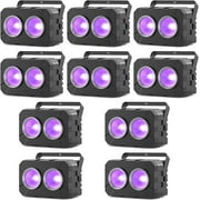 180W COB Stage Light, RGBW 4IN1 2-Eyes LED Par Can, Audience Casting DMX512 & Sound-Activated COB Par Lights, Blinder Stage Lights for DJ Party Wedding Bar Club Events, 10 Pack