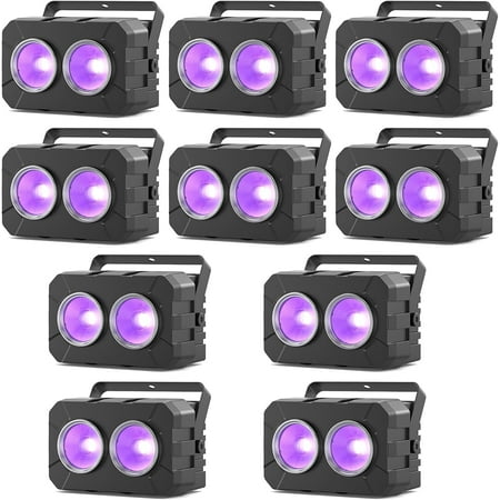 180W COB Stage Light, RGBW 4IN1 2-Eyes LED Par Can, Audience Casting DMX512 & Sound-Activated COB Par Lights, Blinder Stage Lights for DJ Party Wedding Bar Club Events, 10 Pack