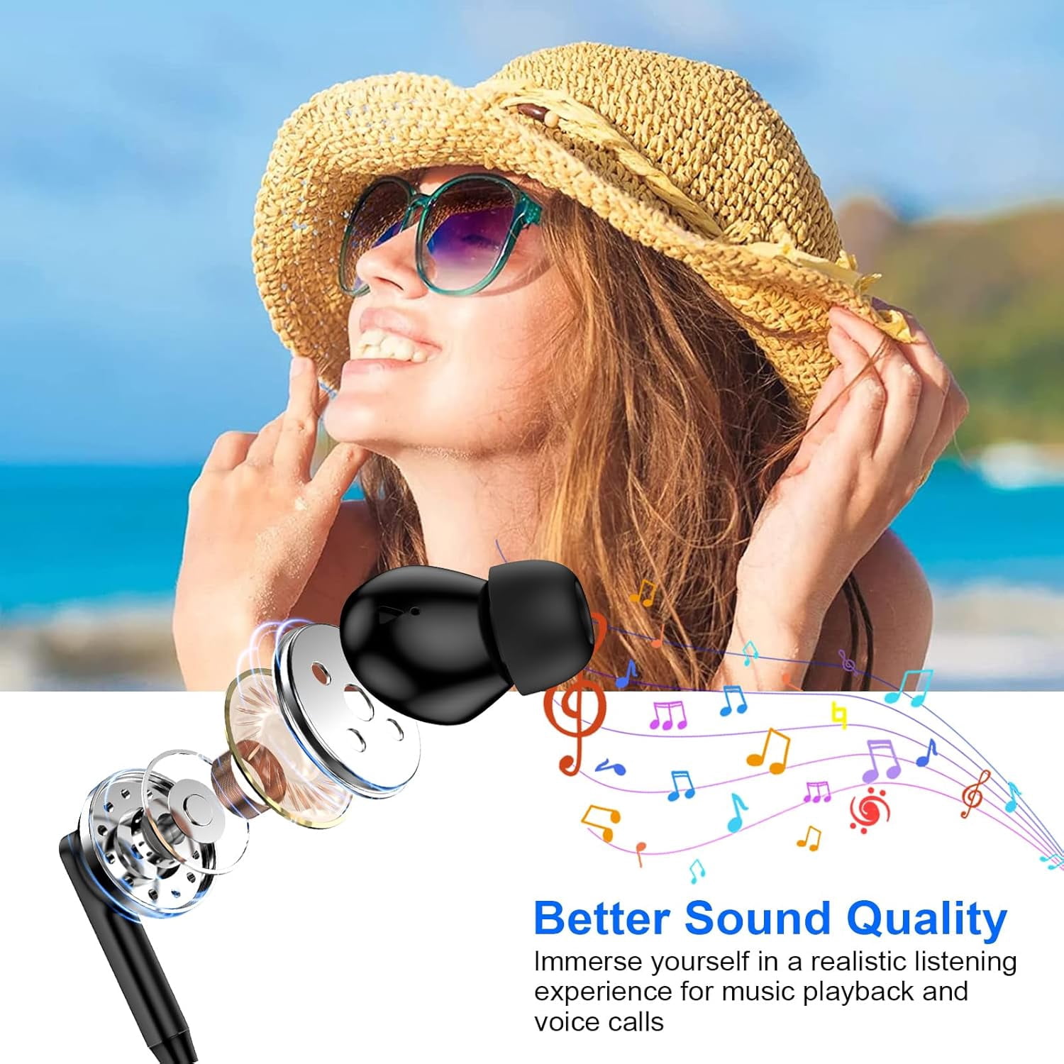 CHILTINA Wired Headphones for Phone Earbuds with Built-in Mic & Volume Control HiFi Stereo Nosie Reduction Earphones Compatible with Phone 14/13/12/11/XR/XS/X/8/7/SE Support All iOS System